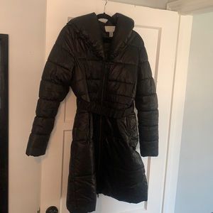 Black winter bubble coat